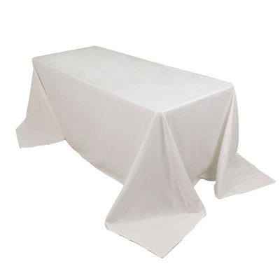 100% Cotton 90"x132" Rectangle Tablecloth White Linen - Seamless, Soft & Breathable Table Cover - Linen Luxes