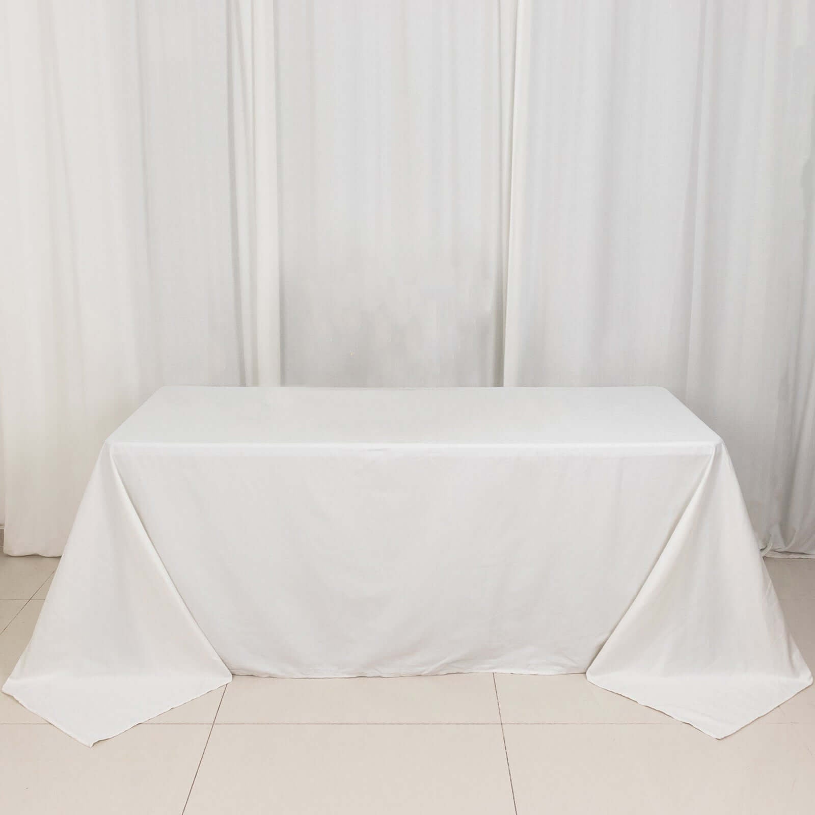 100% Cotton 90"x132" Rectangle Tablecloth White Linen - Seamless, Soft & Breathable Table Cover - Linen Luxes