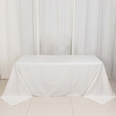 100% Cotton 90"x132" Rectangle Tablecloth White Linen - Seamless, Soft & Breathable Table Cover - Linen Luxes