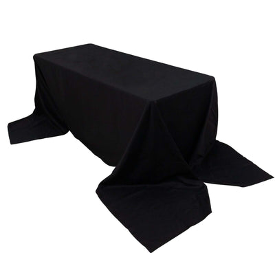 100% Cotton 90"x156" Rectangle Tablecloth Black Linen - Seamless, Soft & Breathable Table Cover - Linen Luxes