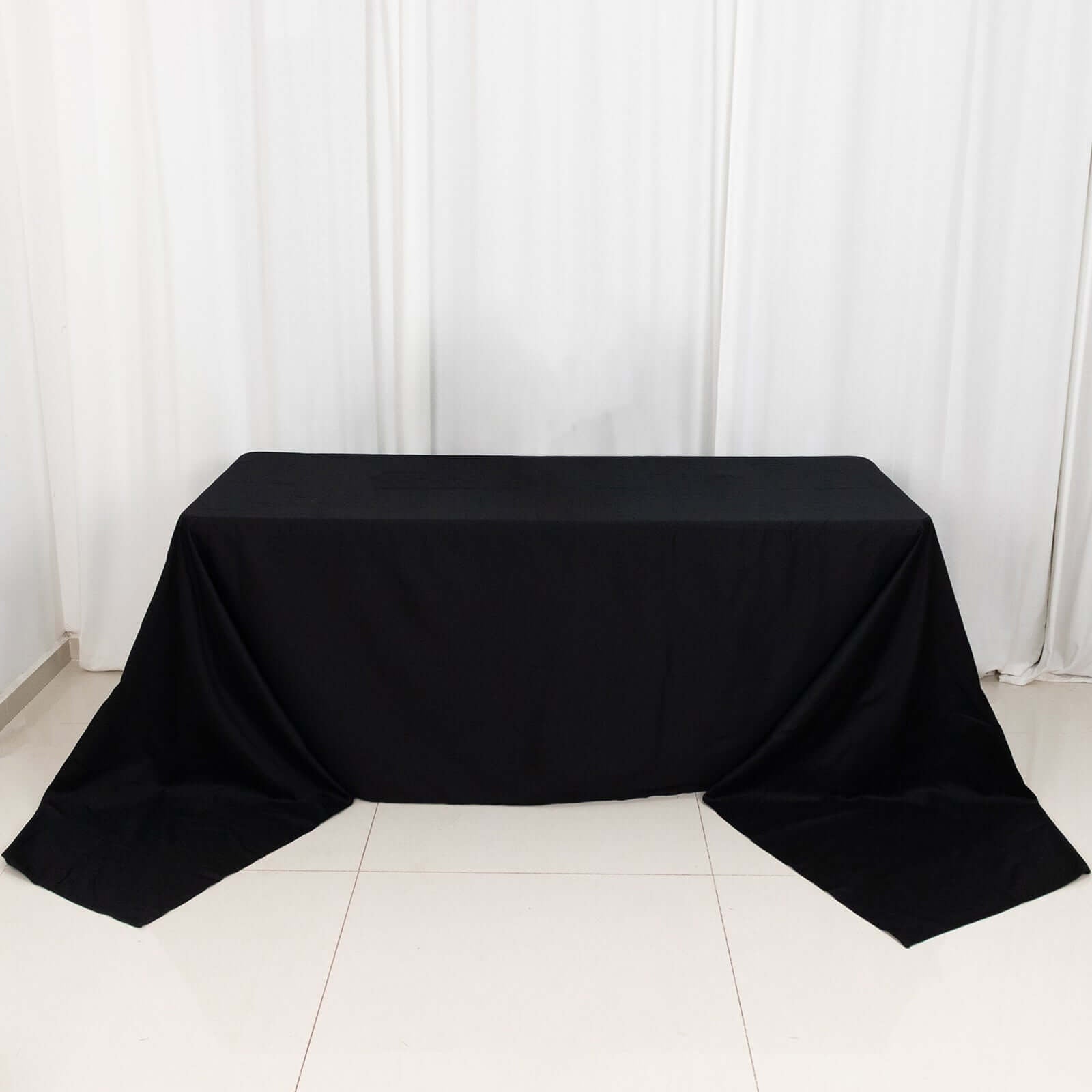 100% Cotton 90"x156" Rectangle Tablecloth Black Linen - Seamless, Soft & Breathable Table Cover - Linen Luxes