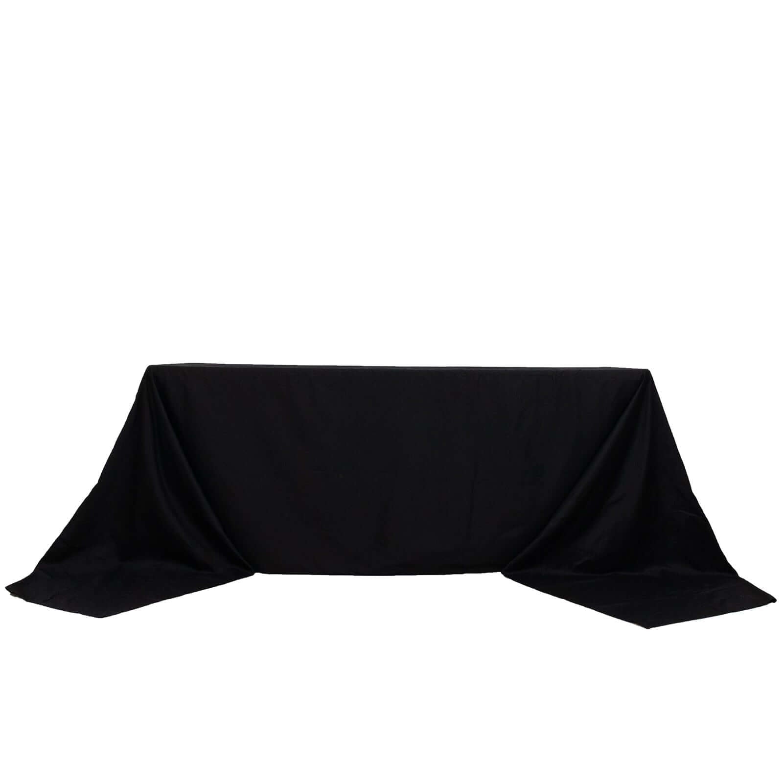 100% Cotton 90"x156" Rectangle Tablecloth Black Linen - Seamless, Soft & Breathable Table Cover - Linen Luxes