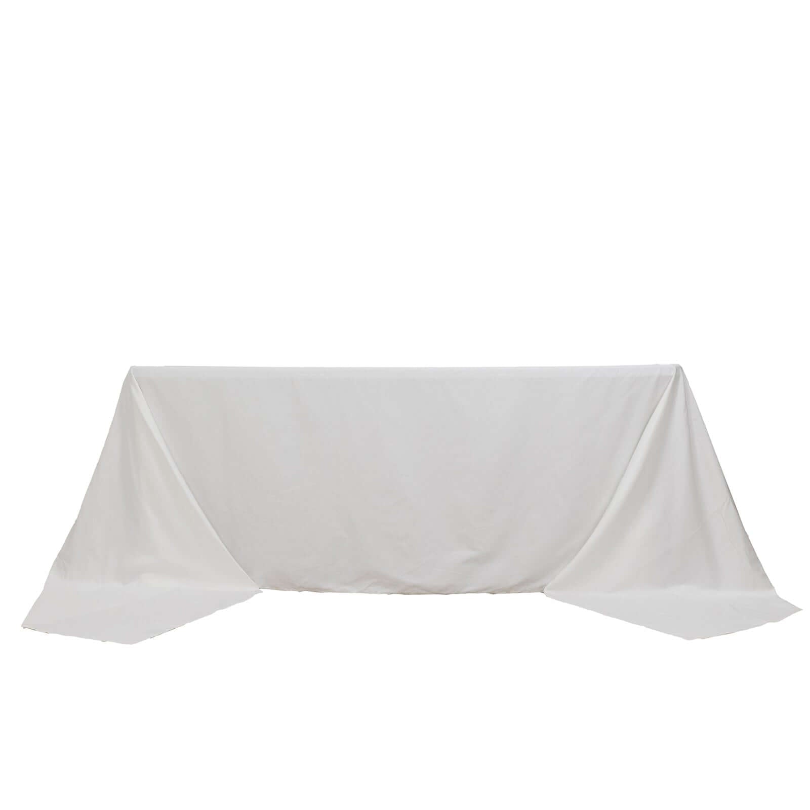 100% Cotton 90"x156" Rectangle Tablecloth White Linen - Seamless, Soft & Breathable Table Cover - Linen Luxes