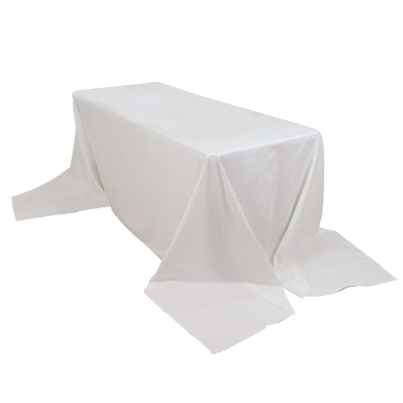 100% Cotton 90"x156" Rectangle Tablecloth White Linen - Seamless, Soft & Breathable Table Cover - Linen Luxes