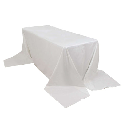100% Cotton 90"x156" Rectangle Tablecloth White Linen - Seamless, Soft & Breathable Table Cover - Linen Luxes