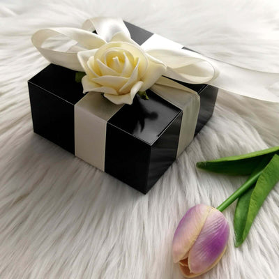 100 Pack 4"x4"x2" Black Cake Cupcake Party Favor Gift Boxes, DIY - Linen Luxes