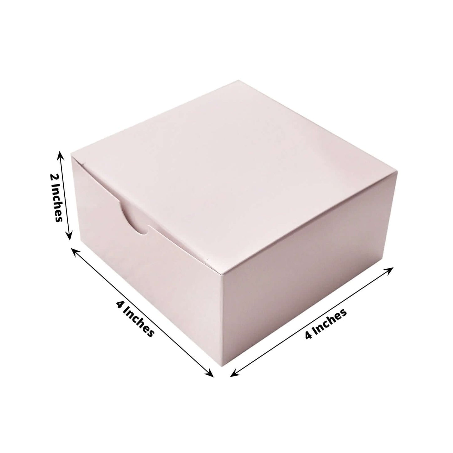 100 Pack 4"x4"x2" Blush Cake Cupcake Party Favor Gift Boxes, DIY - Linen Luxes