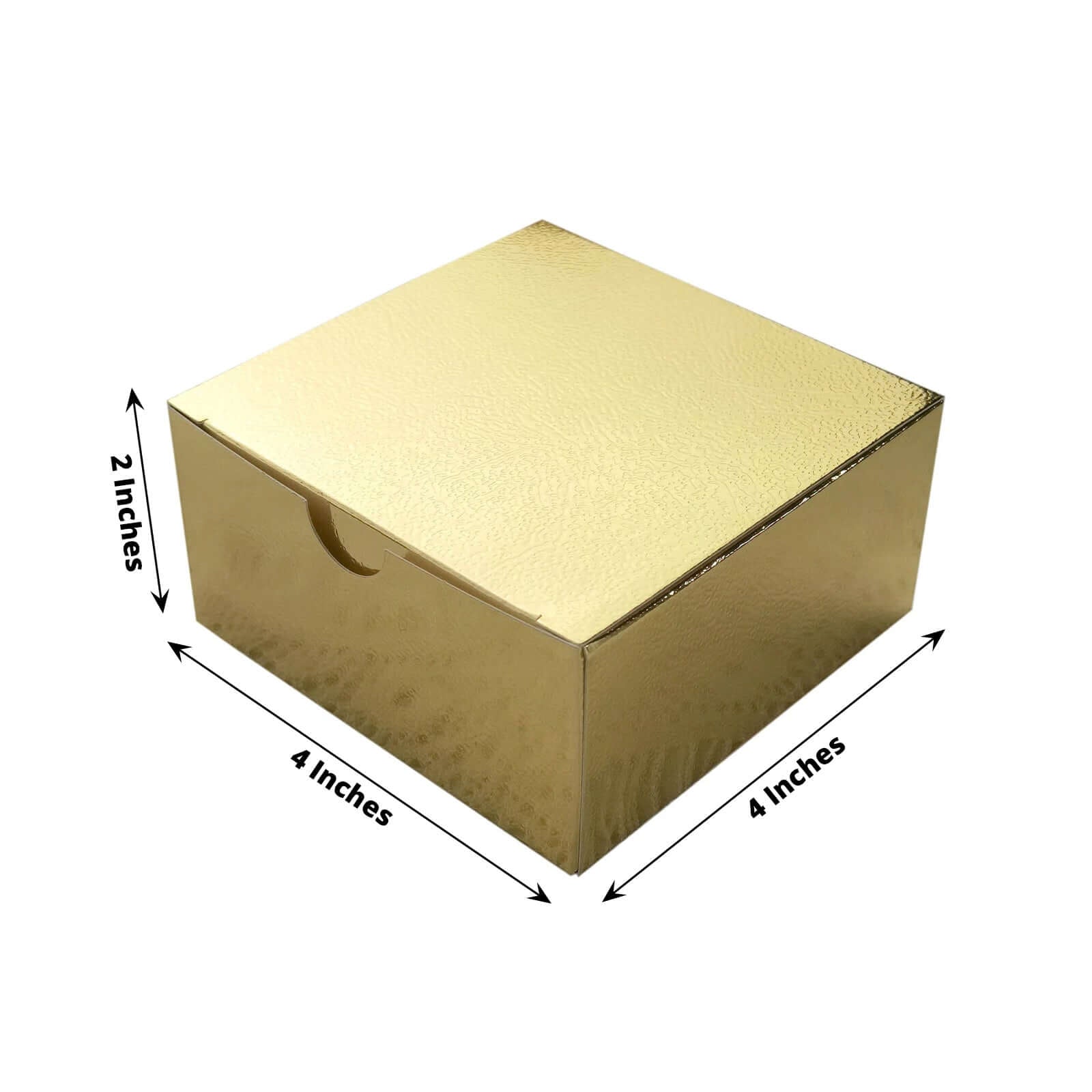 100 Pack 4"x4"x2" Gold Cake Cupcake Party Favor Gift Boxes, DIY - Linen Luxes