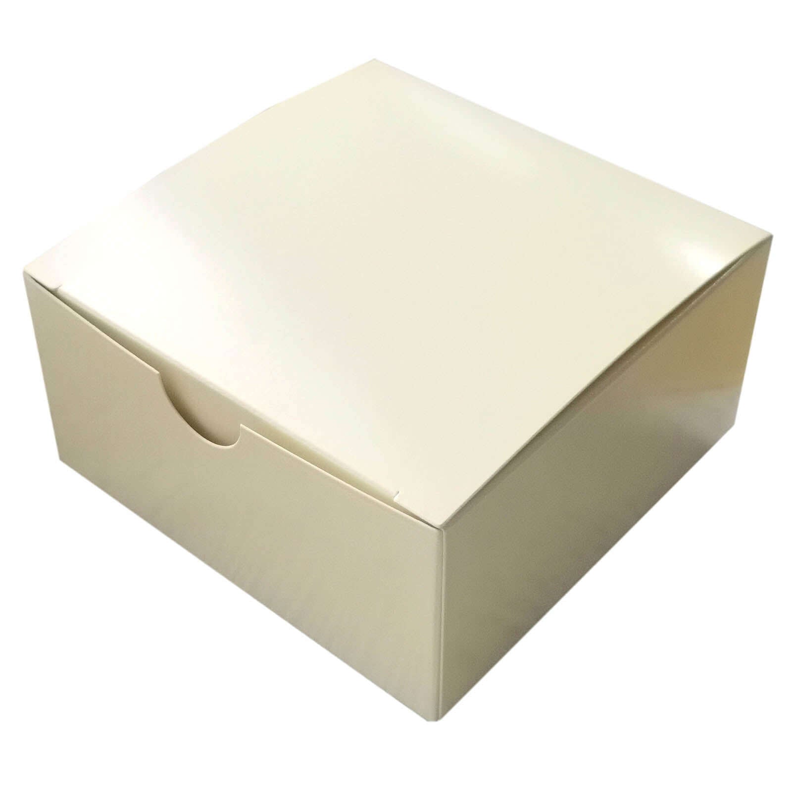 100 Pack 4"x4"x2" Ivory Cake Cupcake Party Favor Gift Boxes, DIY - Linen Luxes