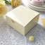 100 Pack 4"x4"x2" Ivory Cake Cupcake Party Favor Gift Boxes, DIY - Linen Luxes
