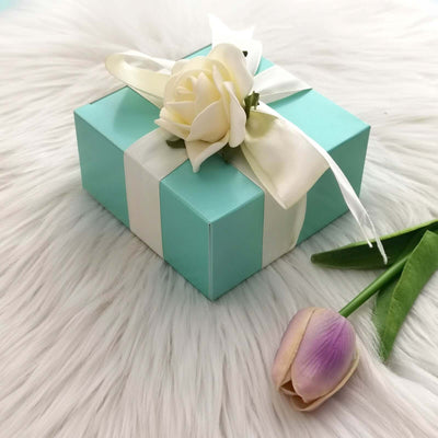 100 Pack 4"x4"x2" Turquoise Cake Cupcake Party Favor Gift Boxes, DIY - Linen Luxes