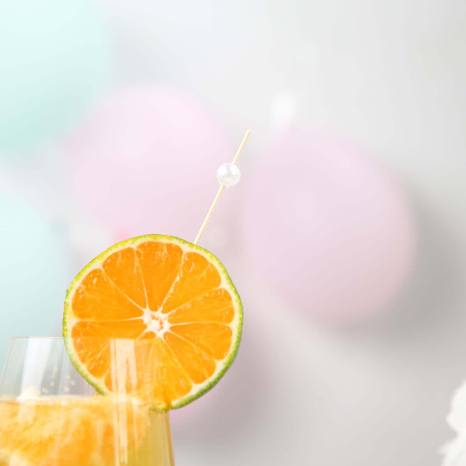 100 - Pack Bamboo Cocktail Picks Natural Pearl Decorative Top Design - Eco Friendly Stir Sticks 5" - Linen Luxes