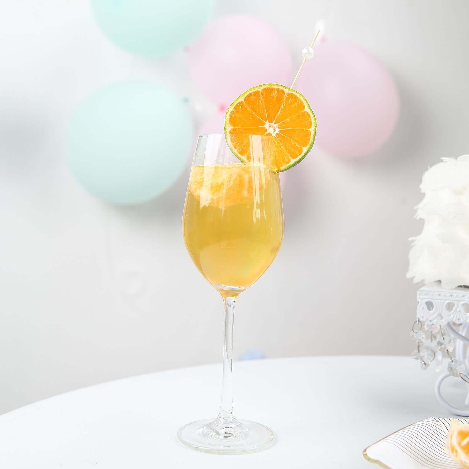 100 - Pack Bamboo Cocktail Picks Natural Pearl Decorative Top Design - Eco Friendly Stir Sticks 5" - Linen Luxes