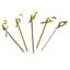 100 - Pack Bamboo Skewers Knotted Style - Natural Eco Friendly Wooden Cocktail Picks for Food Display Party Snacks & Outdoor Cooking 3.5" - Linen Luxes
