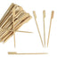 100 - Pack Bamboo Skewers Paddle Shaped - Natural Eco Friendly Wooden Cocktail Picks for Food Display Party Snacks & Outdoor Cooking 6" - Linen Luxes
