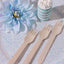 100 - Pack Birchwood Forks Natural - Eco Friendly Biodegradable Wooden Utensils for Rustic Themes & Outdoor Parties 6" - Linen Luxes