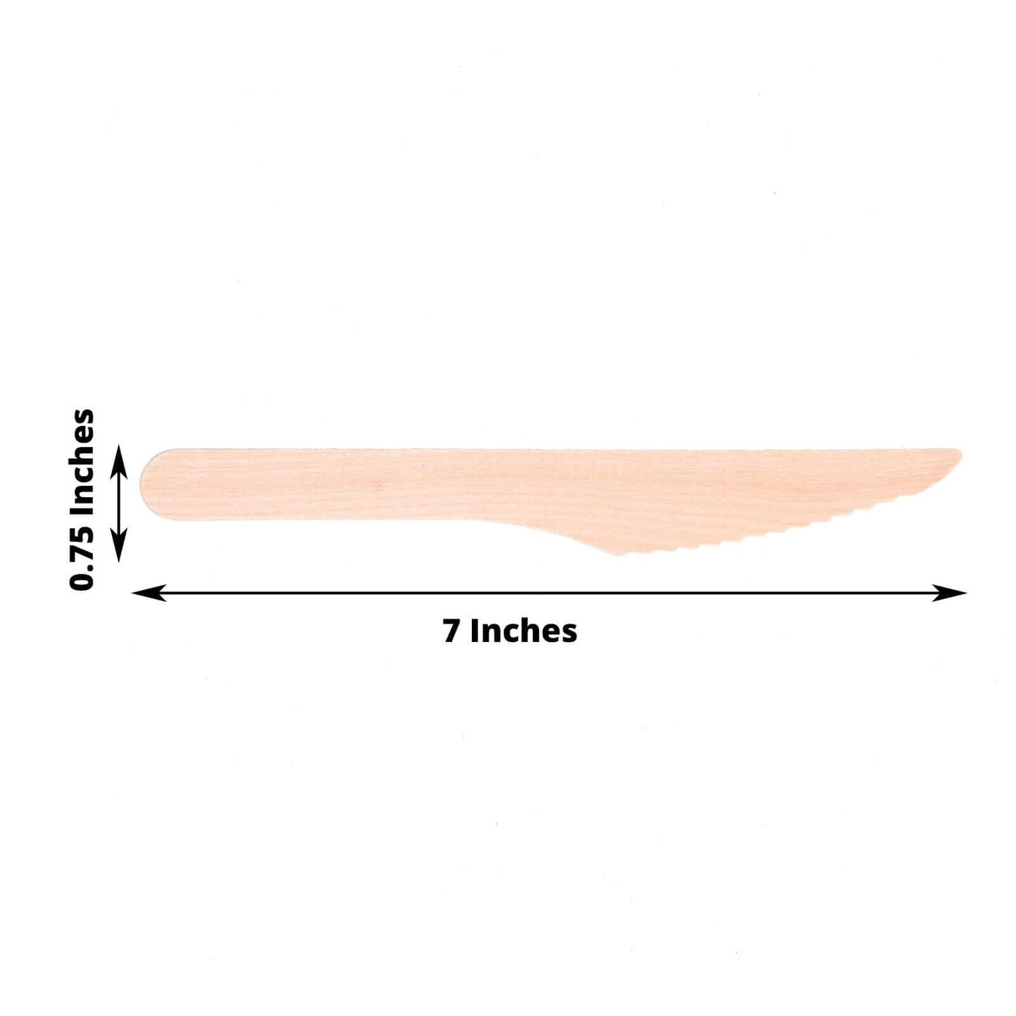 100 - Pack Birchwood Knives Natural - Eco Friendly Biodegradable Wooden Utensils for Rustic Themes & Outdoor Parties 7" - Linen Luxes