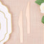 100 - Pack Birchwood Knives Natural - Eco Friendly Biodegradable Wooden Utensils for Rustic Themes & Outdoor Parties 7" - Linen Luxes