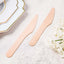 100 - Pack Birchwood Knives Natural - Eco Friendly Biodegradable Wooden Utensils for Rustic Themes & Outdoor Parties 7" - Linen Luxes