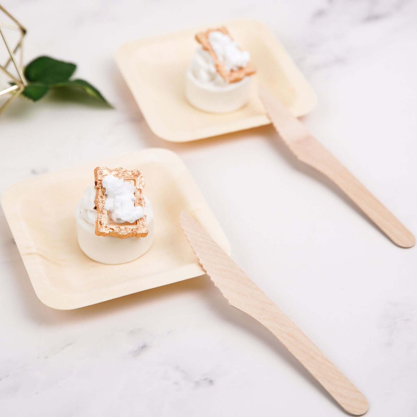 100 - Pack Birchwood Knives Natural - Eco Friendly Biodegradable Wooden Utensils for Rustic Themes & Outdoor Parties 7" - Linen Luxes