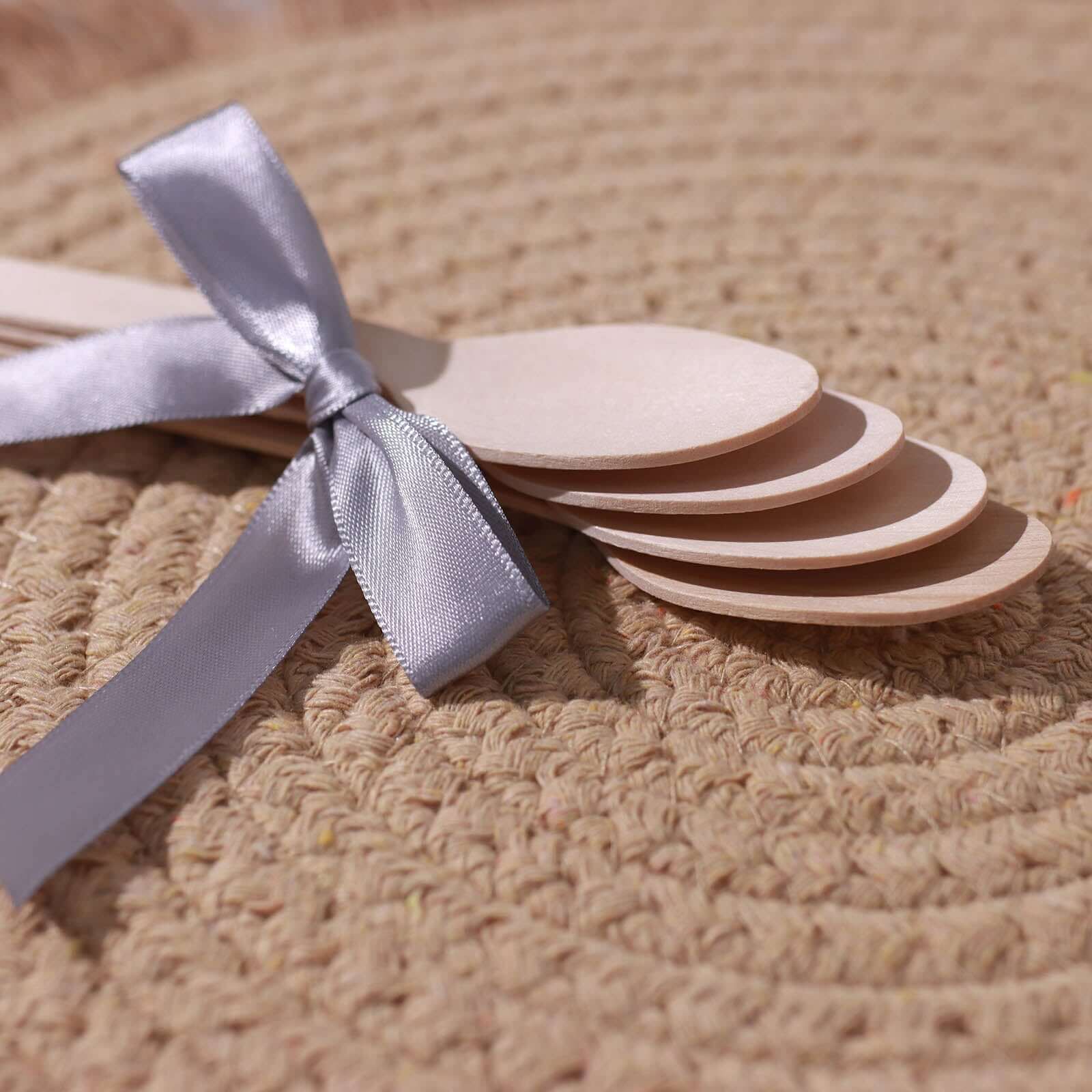 100 - Pack Birchwood Spoons Natural - Eco Friendly Biodegradable Wooden Utensils for Rustic Themes & Outdoor Parties 6" - Linen Luxes