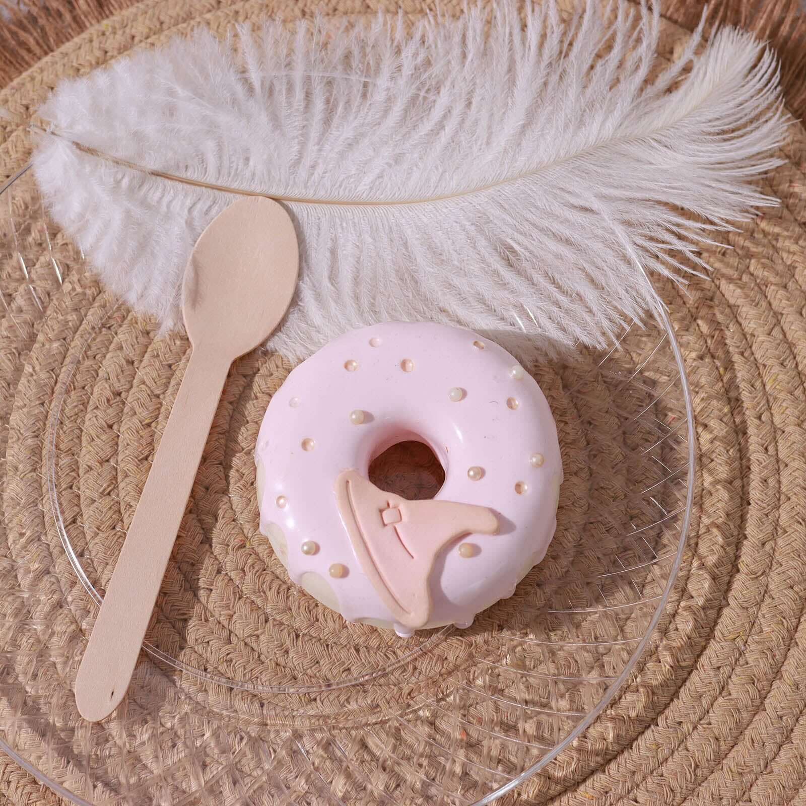 100 - Pack Birchwood Spoons Natural - Eco Friendly Biodegradable Wooden Utensils for Rustic Themes & Outdoor Parties 6" - Linen Luxes