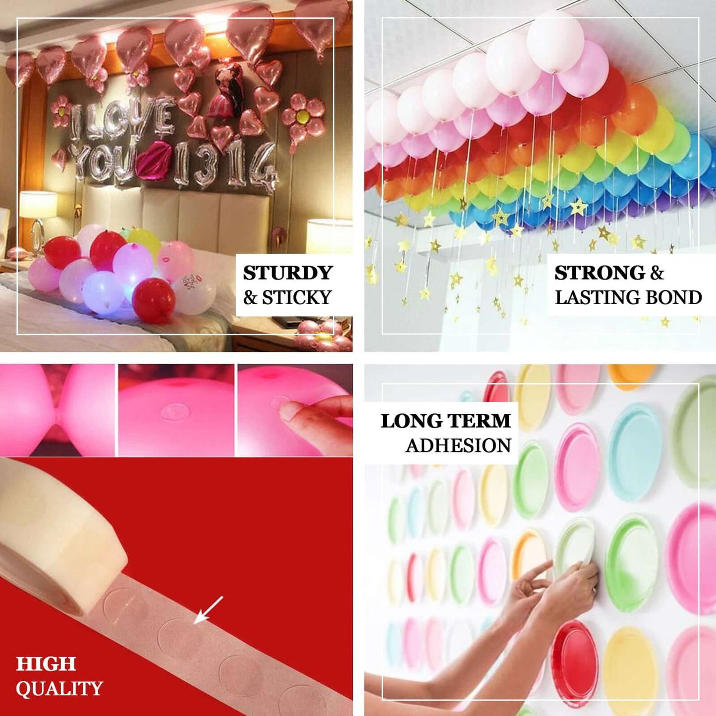 100 Pack Clear Removable Balloon Arch Glue Dots, Adhesive Points - Linen Luxes