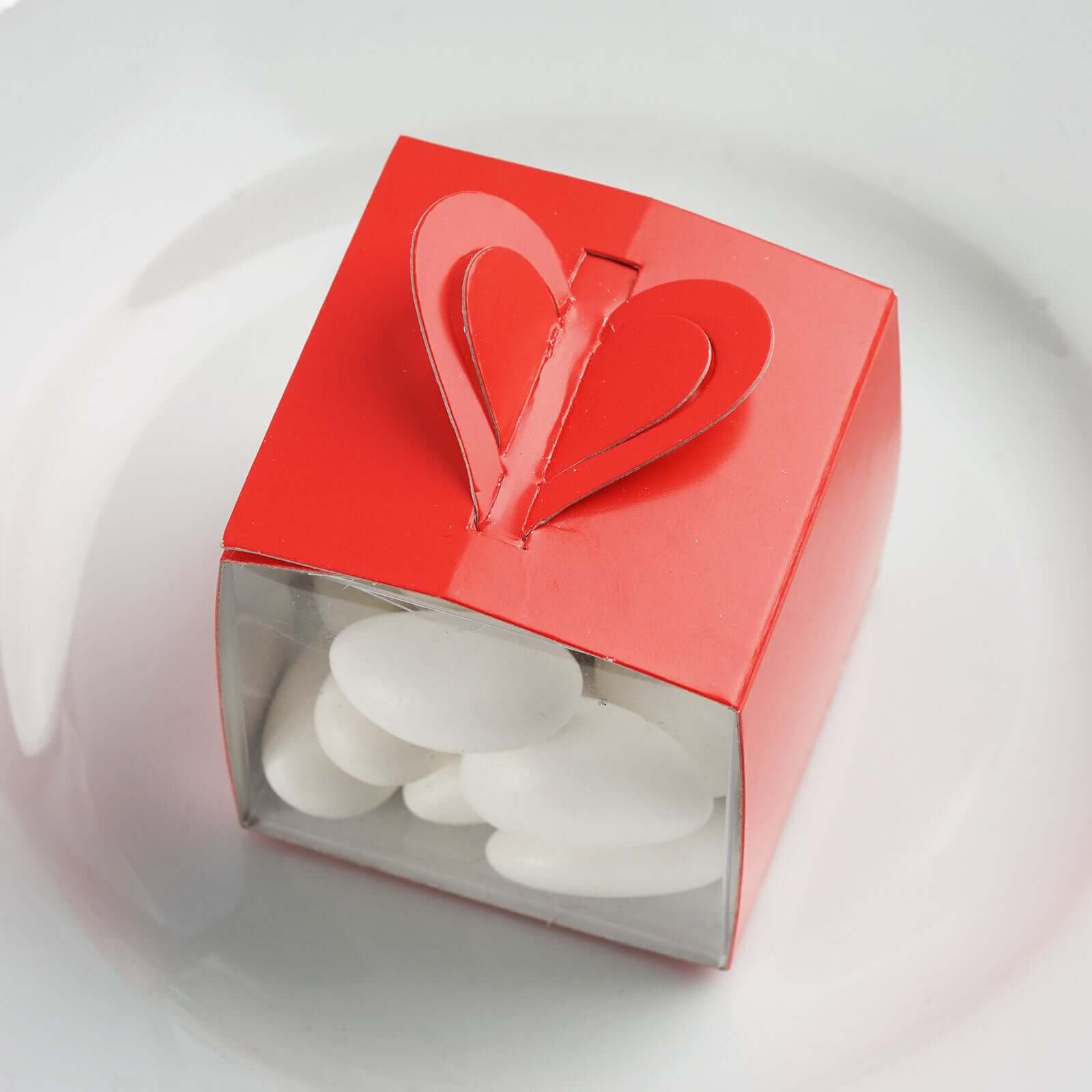 100 Pack Red DIY Cardstock Wraps For Clear Party Favor Gift Boxes - Clearance SALE - Linen Luxes