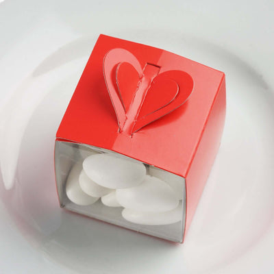 100 Pack Red DIY Cardstock Wraps For Clear Party Favor Gift Boxes - Clearance SALE - Linen Luxes