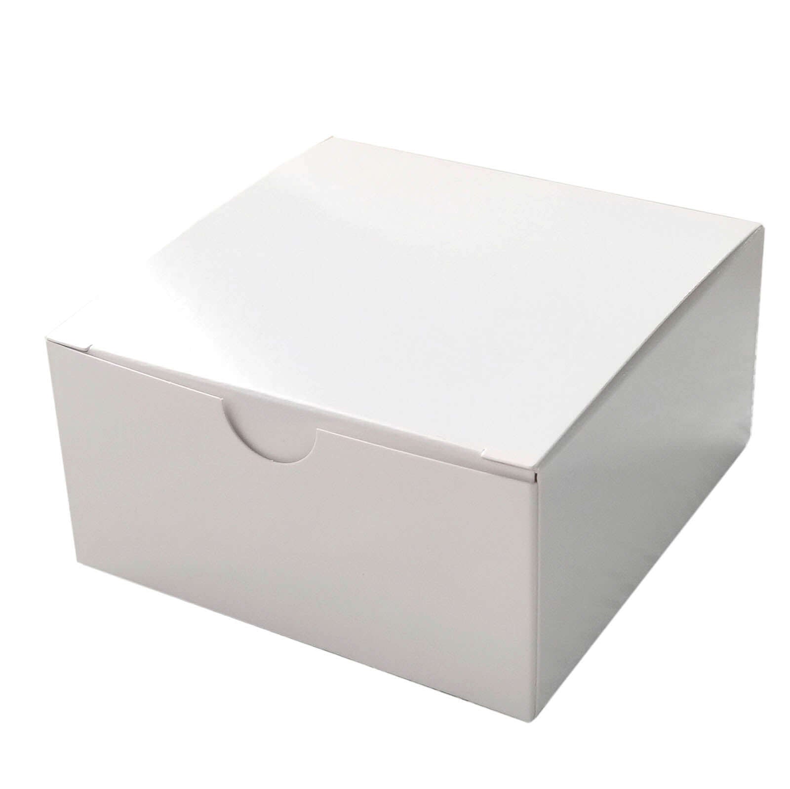 100 Pack White Cake Party Favor Boxes, 4"x4"x2" Cupcake Gift Boxes - Linen Luxes