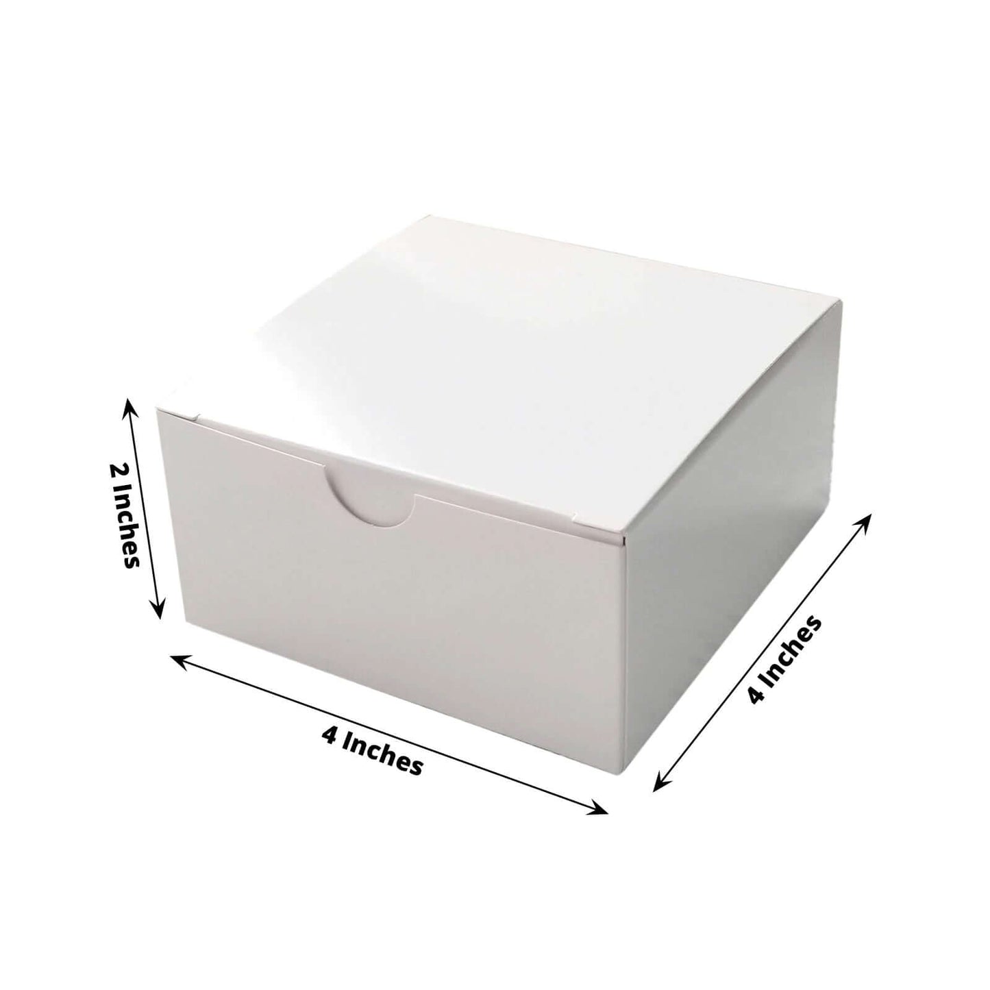 100 Pack White Cake Party Favor Boxes, 4"x4"x2" Cupcake Gift Boxes - Linen Luxes