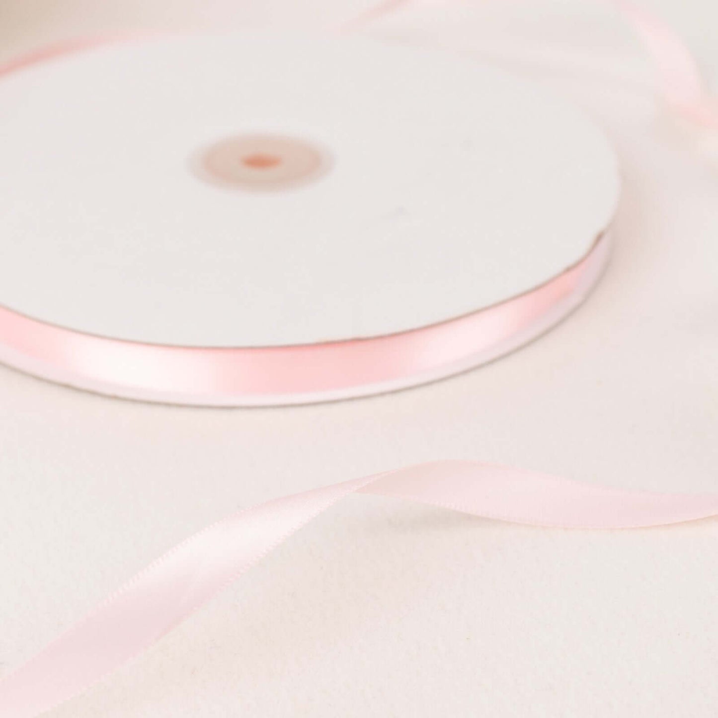 100 Yards 3/8" Blush Single Face Decorative Satin Ribbon - Linen Luxes