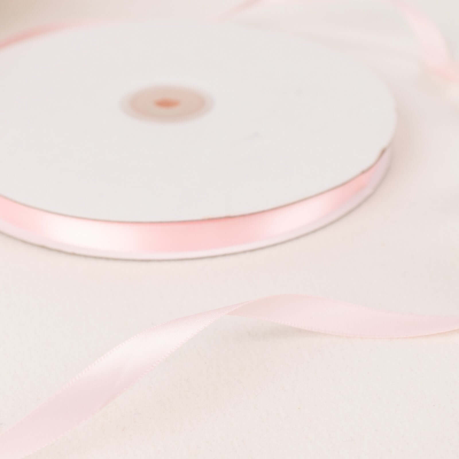 100 Yards 3/8" Blush Single Face Decorative Satin Ribbon - Linen Luxes