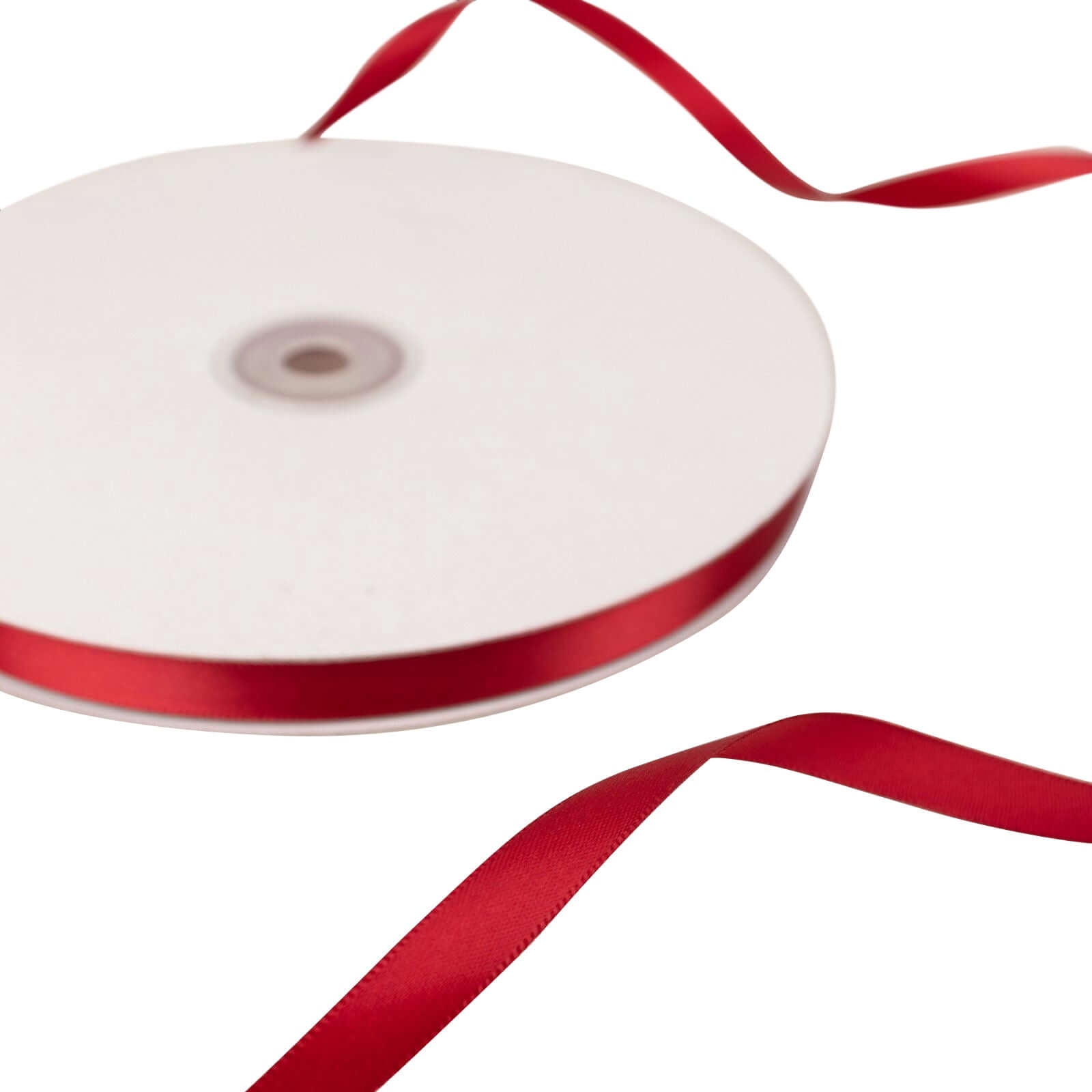 100 Yards 3/8" Burgundy Single Face Decorative Satin Ribbon - Linen Luxes