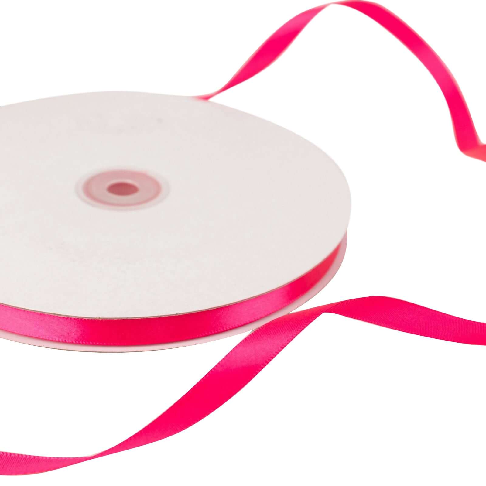 100 Yards 3/8" Fuchsia Single Face Decorative Satin Ribbon - Linen Luxes