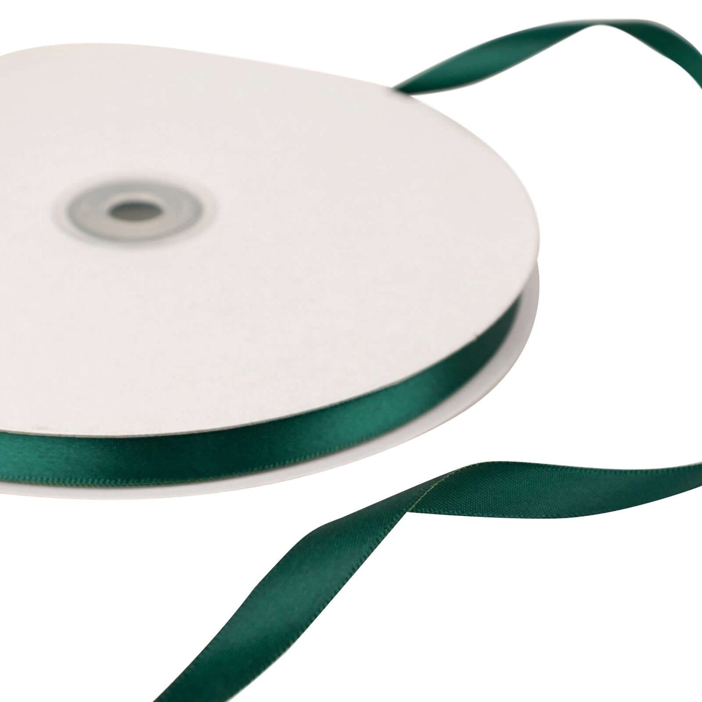 100 Yards 3/8" Hunter Emerald Green Single Face Decorative Satin Ribbon - Linen Luxes