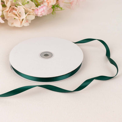 100 Yards 3/8" Hunter Emerald Green Single Face Decorative Satin Ribbon - Linen Luxes