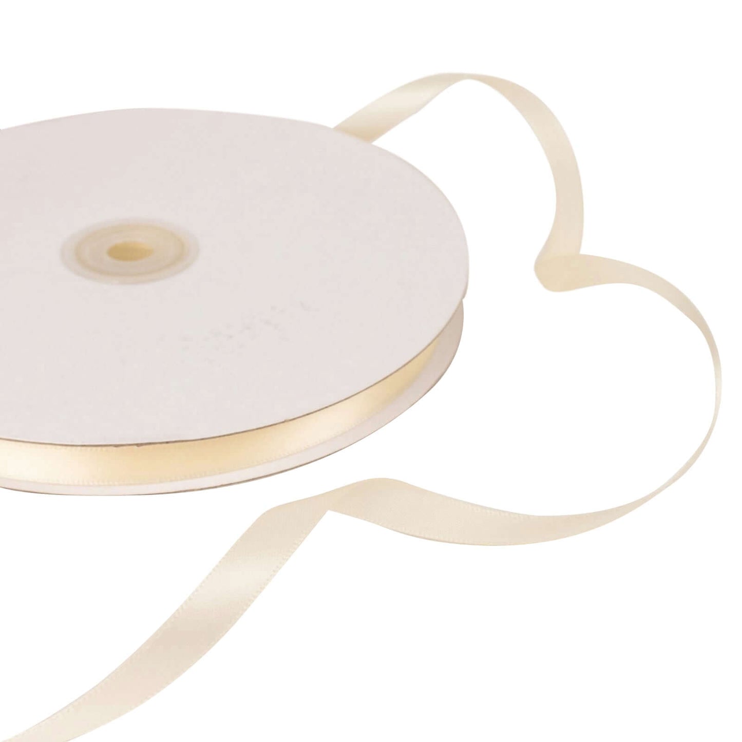 100 Yards 3/8" Ivory Single Face Decorative Satin Ribbon - Linen Luxes