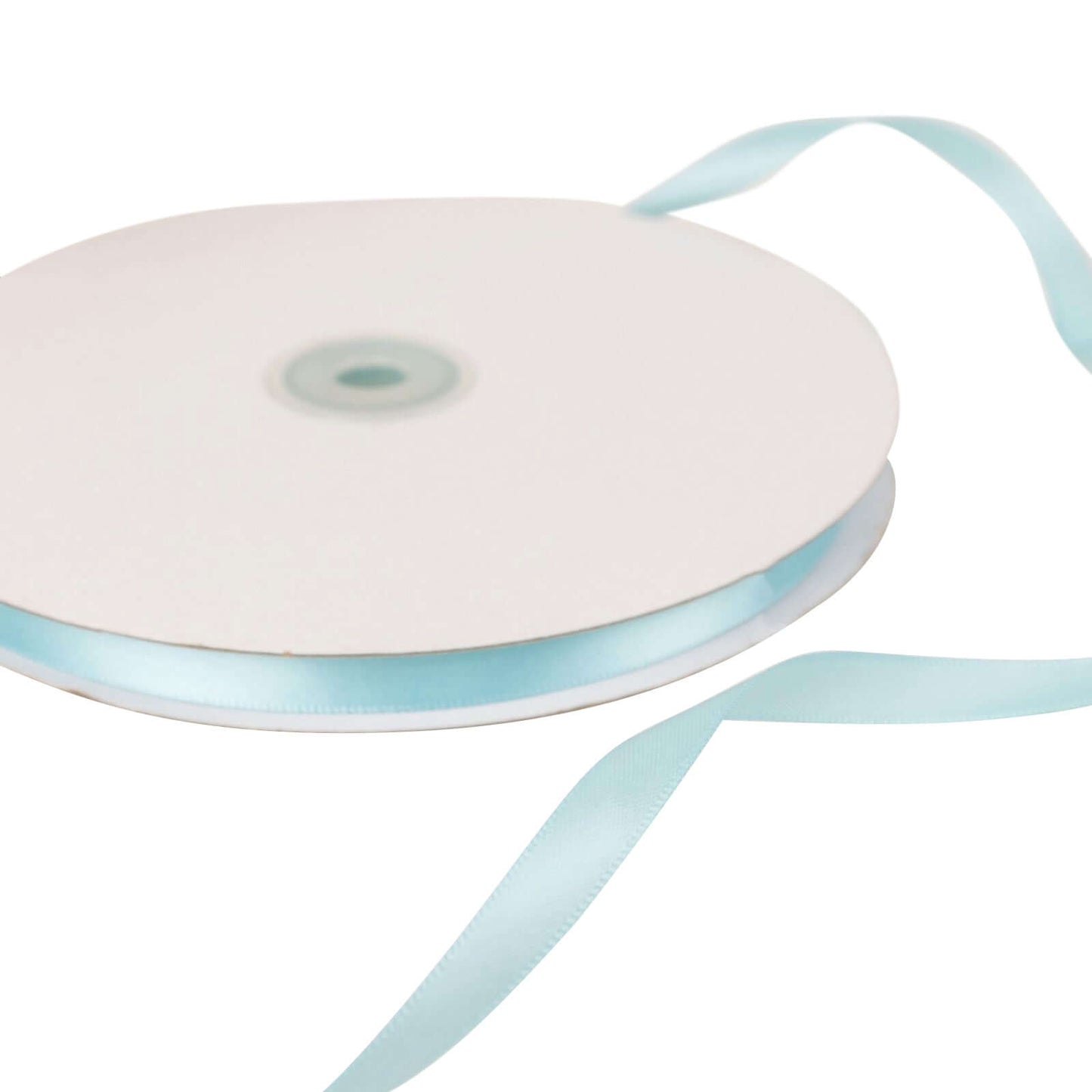 100 Yards 3/8" Light Blue Single Face Decorative Satin Ribbon - Linen Luxes