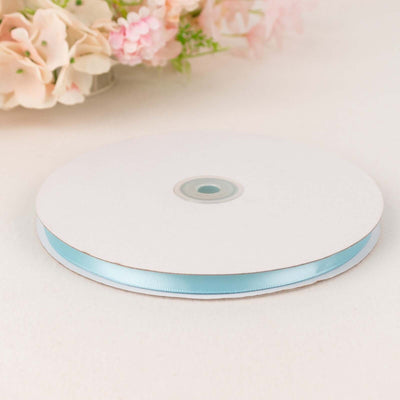 100 Yards 3/8" Light Blue Single Face Decorative Satin Ribbon - Linen Luxes