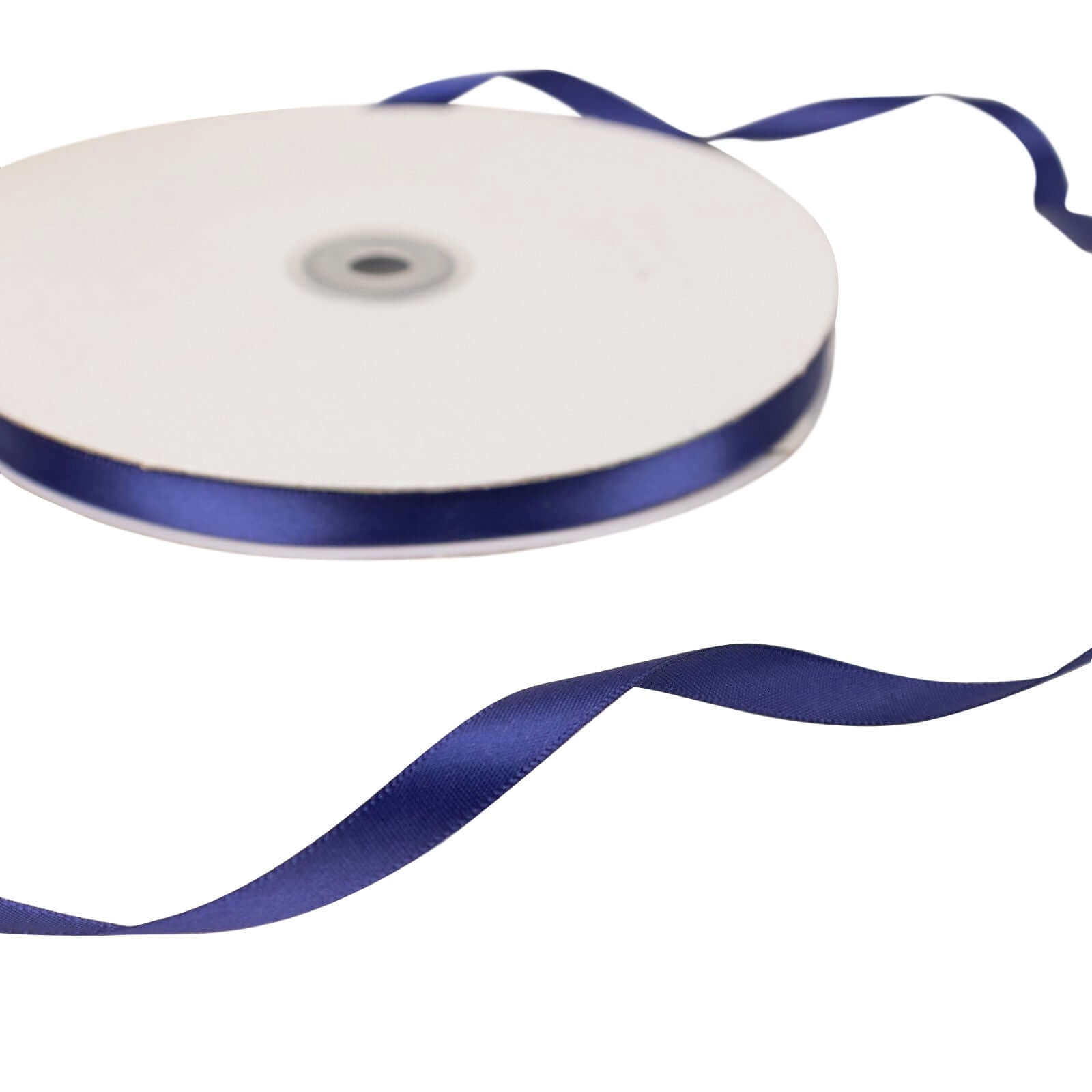 100 Yards 3/8" Navy Blue Single Face Decorative Satin Ribbon - Linen Luxes