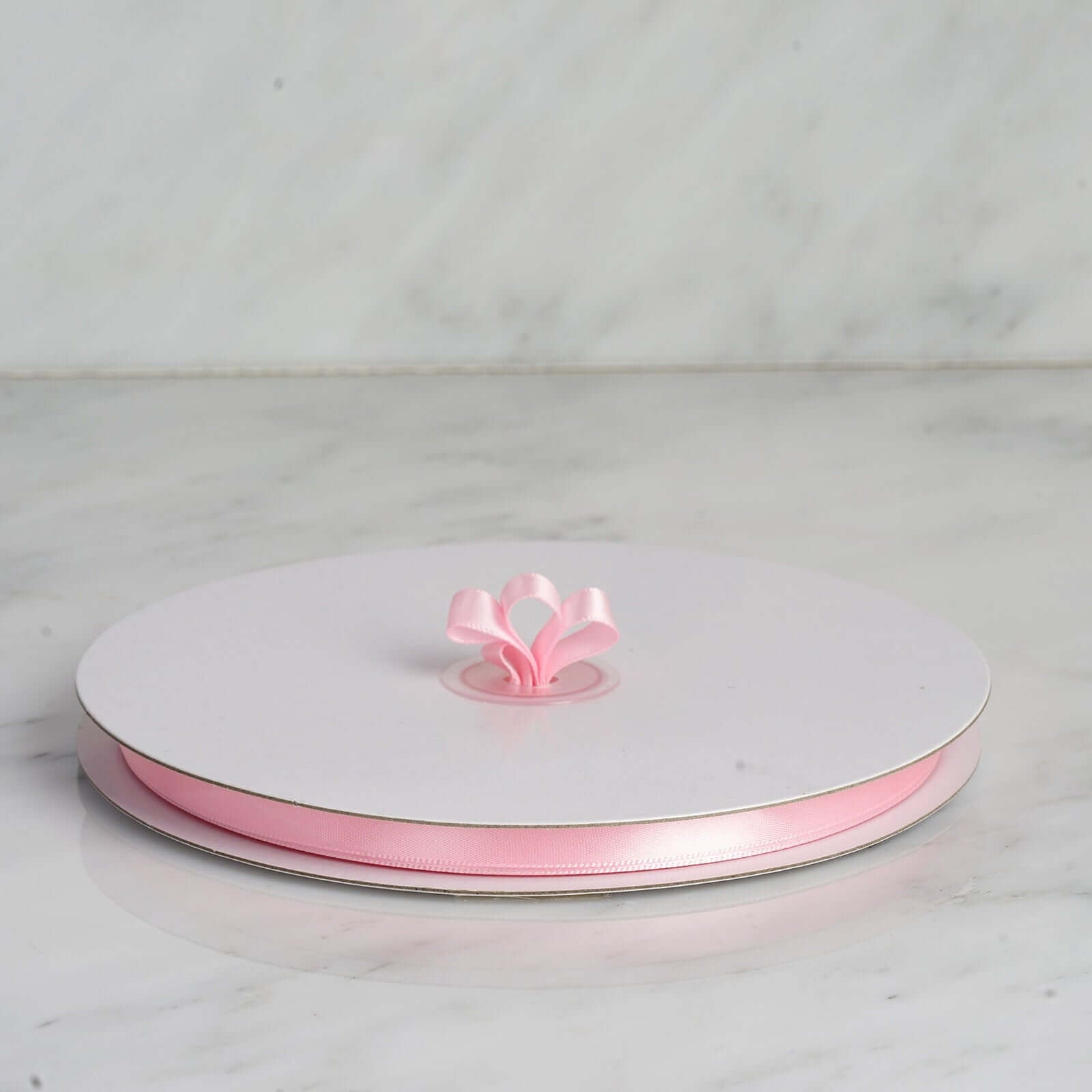 100 Yards 3/8" Pink Single Face Decorative Satin Ribbon - Linen Luxes