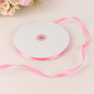 100 Yards 3/8" Pink Single Face Decorative Satin Ribbon - Linen Luxes