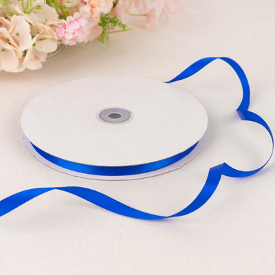 100 Yards 3/8" Royal Blue Single Face Decorative Satin Ribbon - Linen Luxes