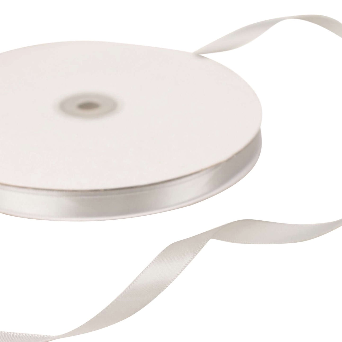 100 Yards 3/8" Silver Single Face Decorative Satin Ribbon - Linen Luxes