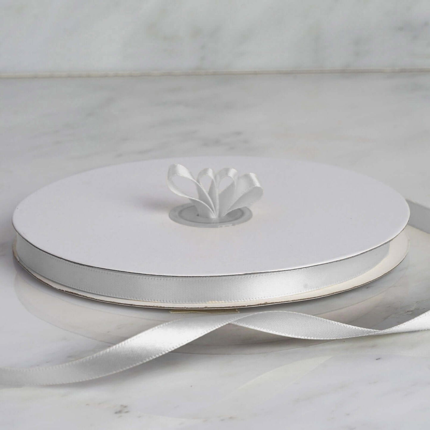 100 Yards 3/8" Silver Single Face Decorative Satin Ribbon - Linen Luxes