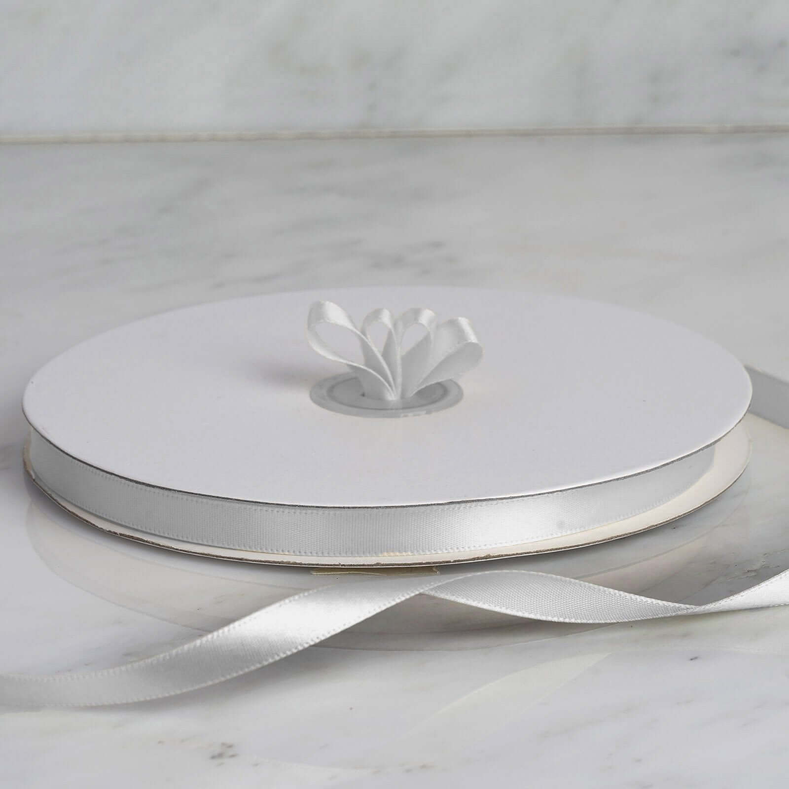 100 Yards 3/8" Silver Single Face Decorative Satin Ribbon - Linen Luxes