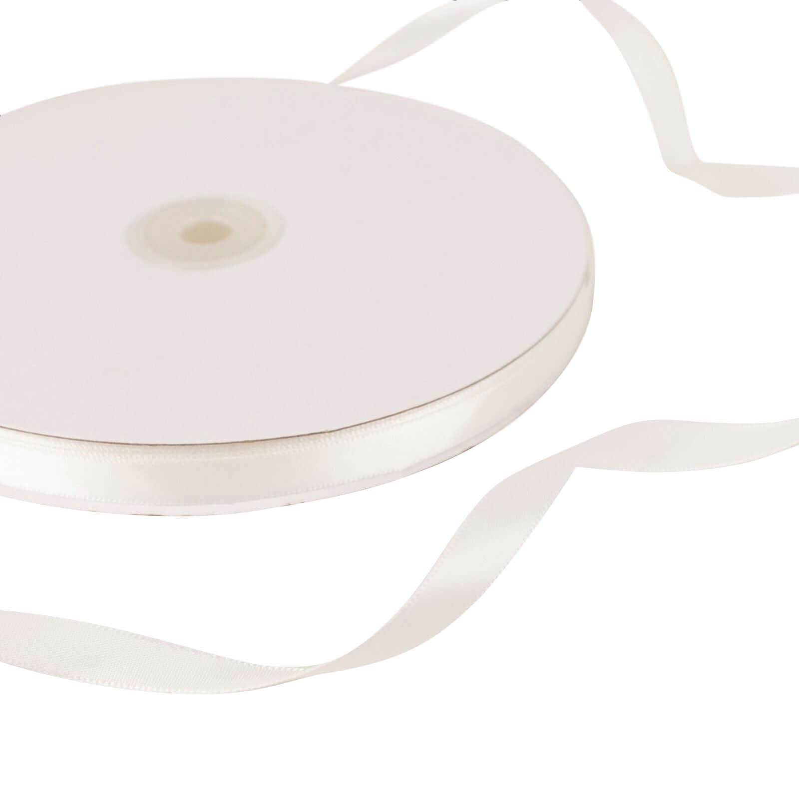 100 Yards 3/8" White Single Face Decorative Satin Ribbon - Linen Luxes
