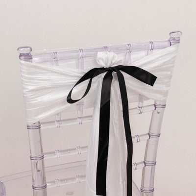 100 Yards 7/8" Black Single Face Decorative Satin Ribbon - Linen Luxes