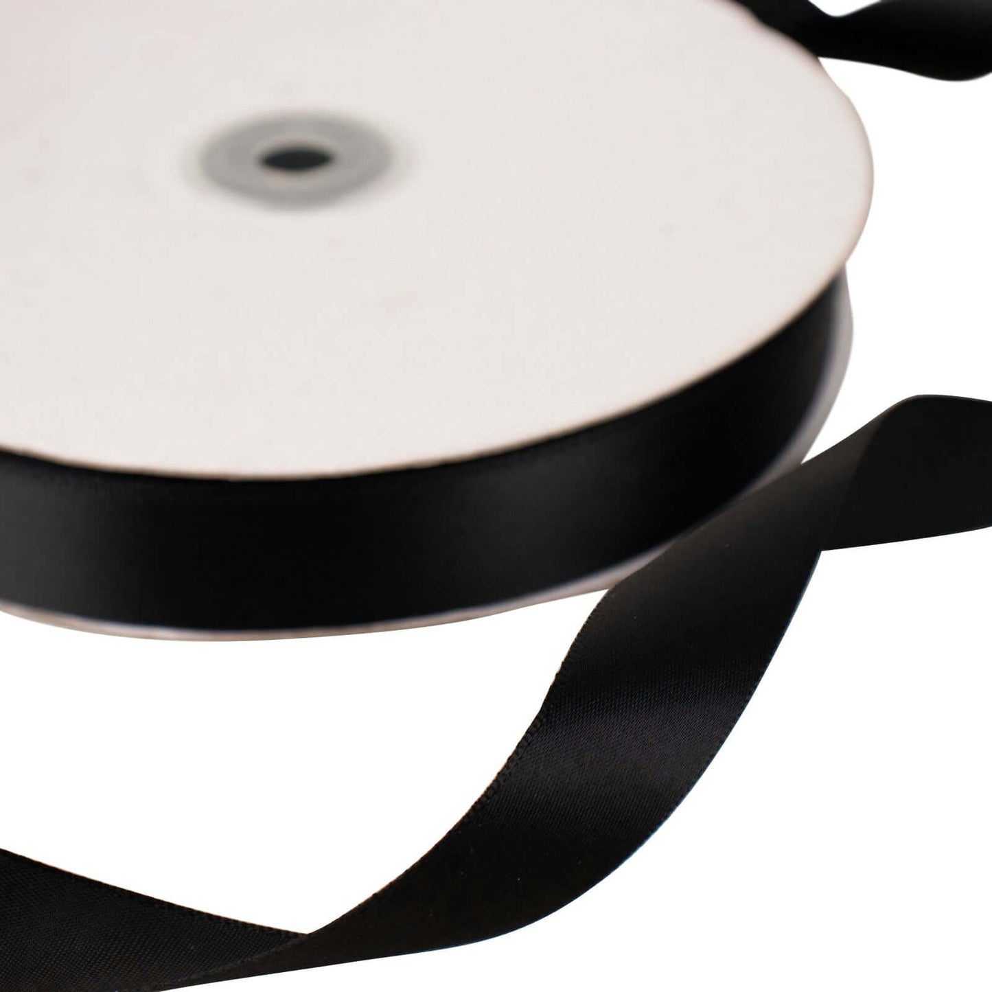 100 Yards 7/8" Black Single Face Decorative Satin Ribbon - Linen Luxes